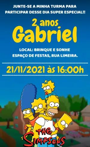 Convite de Aniversário Os Simpsons para Editar Online e Imprimir