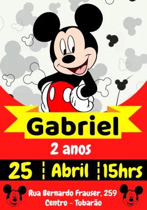 Convite de Aniversário Mickey Mouse para Editar Online