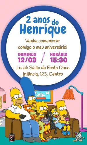 Convite de Aniversário Os Simpsons para Editar Online