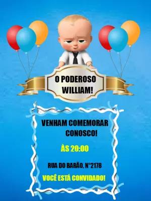 Convite Aniversário Poderoso Chefinho para Editar Online