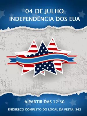 Convite 4 de Julho Independência dos EUA para Editar Online