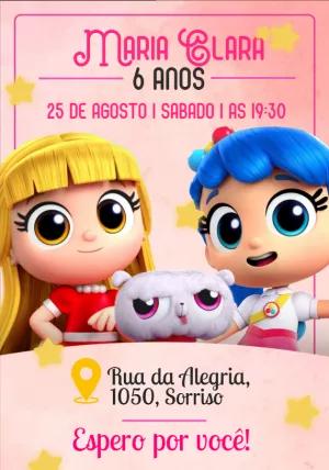 Convite Aniversário Vera e o Reino do Arco-Íris para Editar