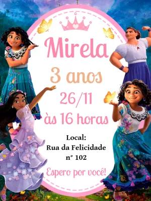 Convite de Aniversário Encanto com Personagens para Editar Online