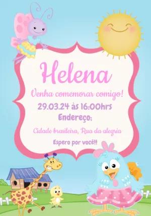 Convite Aniversário Galinha Pintadinha Candy para Editar Online