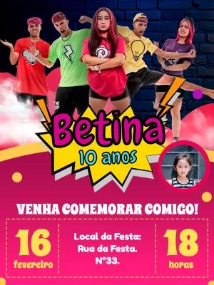 Convite de Aniversário Youtuber com Foto para Editar Online