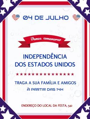 Convite 4 de Julho Independência dos EUA para Editar Online