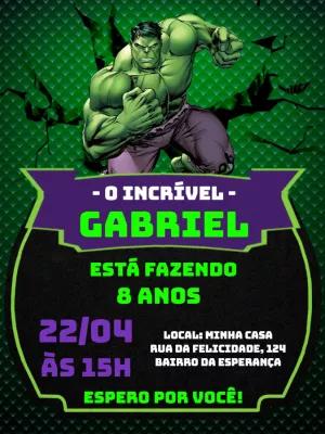 Convite de Aniversário Hulk do Vingador para Editar Online