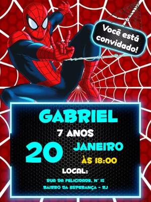 Convite de Aniversário Homem Aranha Editável Online