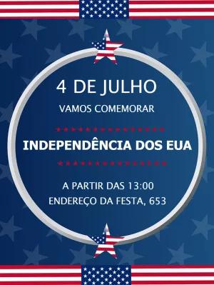 Convite 4 de Julho Independência dos EUA para Editar Online