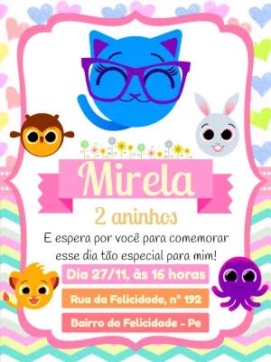 Convite Aniversário Bolofofos com a Turma para Editar Online