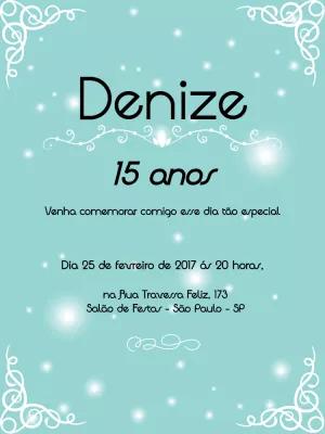Convite 15 Anos Tiffany com Brilho para Editar Online