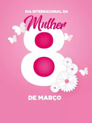 Arte Dia da Mulher com Flores e Borboletas para Editar