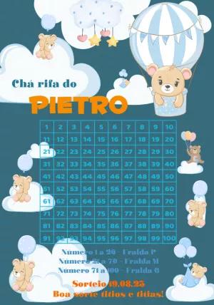 Chá Rifa Ursinho Baloeiro Editável para Imprimir Online