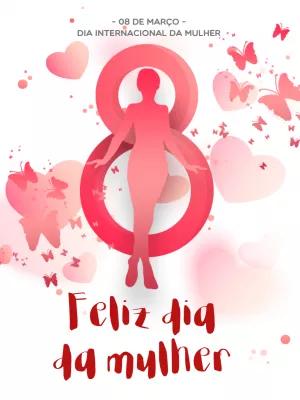 Cartão Dia da Mulher Delicado para Editar Online e Enviar