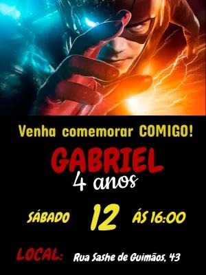 Convite de Aniversário The Flash para Editar Online