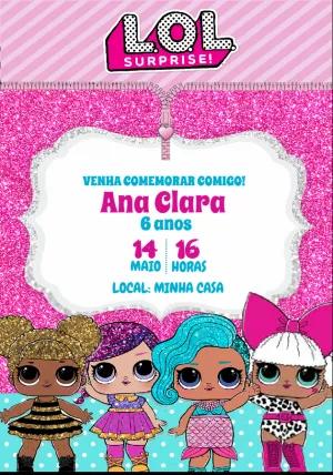 Convite de Aniversário LOL Surprise com Bonecas para Editar Online