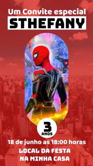 Convite de Aniversário Homem Aranha para Editar Online