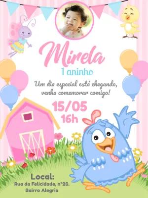 Convite de Aniversário Galinha Pintadinha Candy para Editar