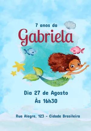 Convite de Aniversário Sereia Editável Online