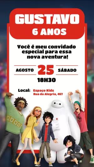 Convite de Aniversário Operação Big Hero para Editar Online
