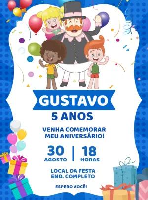 Convite de Aniversário Mundo Bita com Personagens para Editar