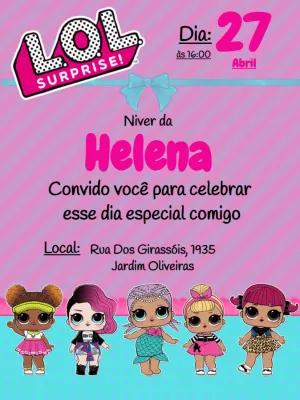 Convite de Aniversário LOL Surprise para Editar Online