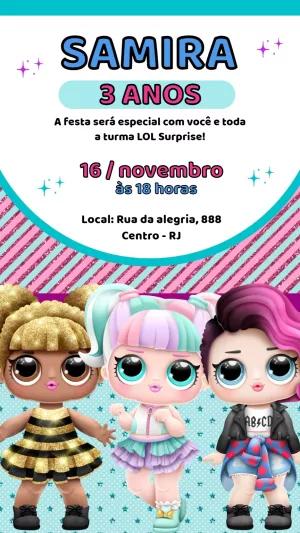 Convite de Aniversário LOL Surprise para Editar Online