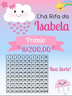 Chá Rifa Chuva de Amor Editável Online para Imprimir
