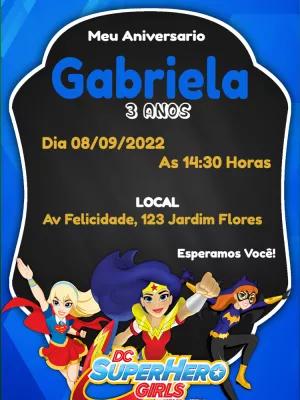Convite Aniversário Super Hero Girls Editável Online