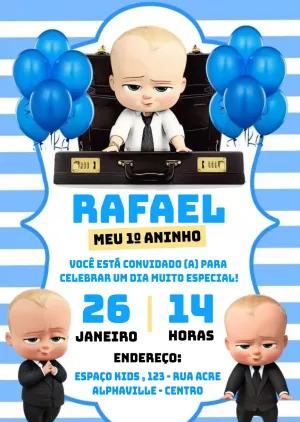 Convite de Aniversário Poderoso Chefinho para Editar Online
