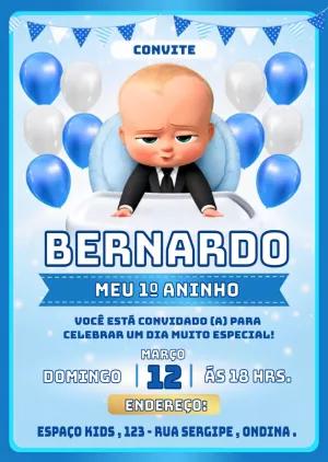 Convite Aniversário Poderoso Chefinho Baby para Editar Online