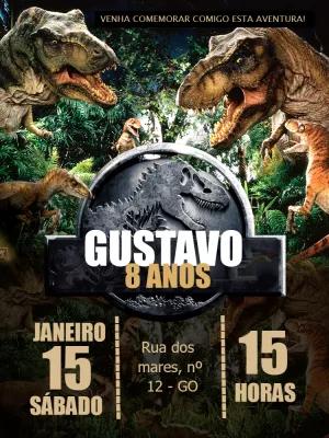 Convite de Aniversário Jurassic Park Editável Online