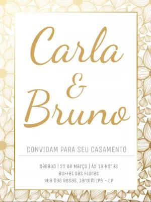 Convite de Casamento Floral Elegante para Editar Online