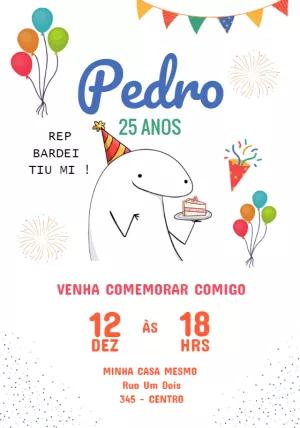 Convite de Aniversário Meme Flork Divertido para Editar Online