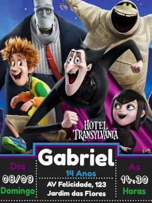 Convite Aniversário Hotel Transylvania para Editar Online
