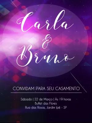 Convite de Casamento Estilo Galáxia para Editar Online