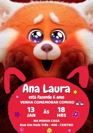 Convite Aniversário Red: Crescer é uma Fera para Editar Online