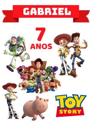 Topo de Bolo Toy Story com Personagens para Editar Online
