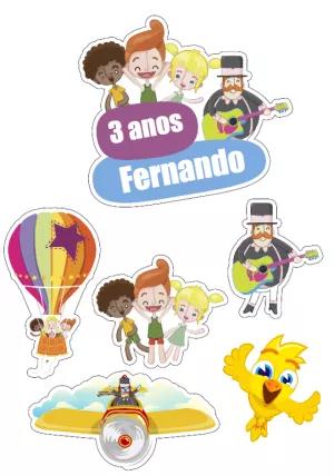 Topo de Bolo Mundo Bita com Personagens para Editar Online