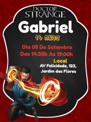 Convite de Aniversário Doutor Estranho para Editar Online
