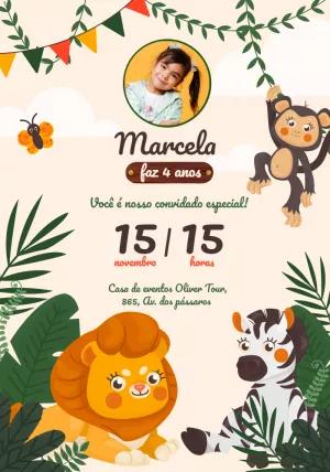 Convite de Aniversário Safari com Foto para Editar Online