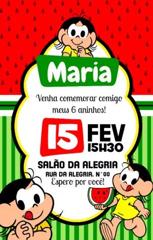 Convite de Aniversário Magali para Editar Online