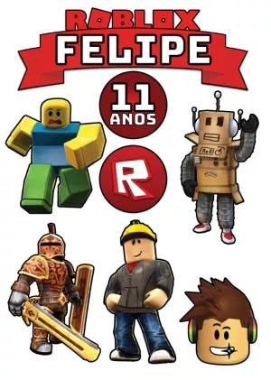 Topo de Bolo Aniversário Roblox para Editar Online com Nome