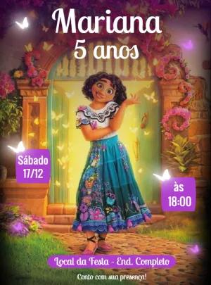 Convite de Aniversário Encanto com Mirabel para Editar Online