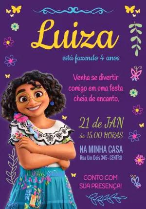 Convite de Aniversário Encanto com Mirabel para Editar Online