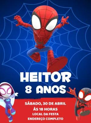 Convite Aniversário Spidey e Amigos para Editar Online
