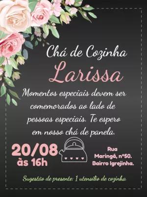 Convite Chá de Cozinha Floral Rústico para Editar Online