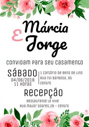 Convite de Casamento Floral com Rosas para Editar Online
