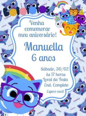 Convite de Aniversário Bolofofos para Editar Online