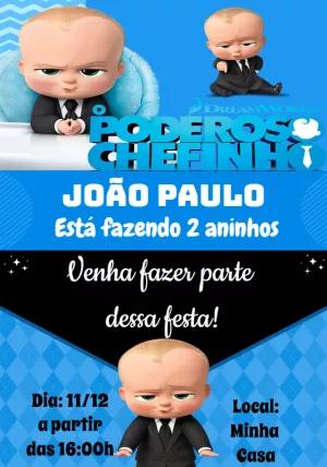 Convite Aniversário Poderoso Chefinho para Editar Online